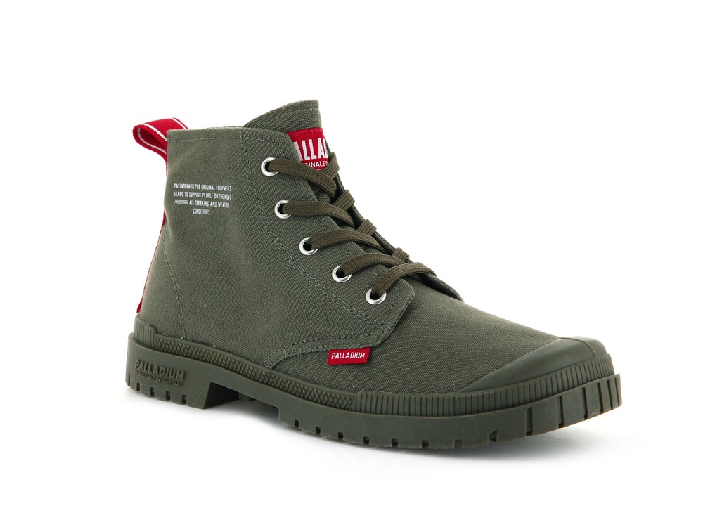 Botas Palladium PAMPA SP20 DARE Hombre Verde Oliva | Costa Rica-32516